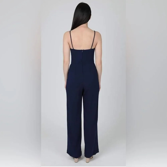 BEBE NWT OPEN LEG SCUBA JUMPSUIT size xl in navy women’s trendy - Picture 2 of 11